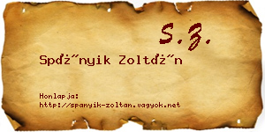 Spányik Zoltán névjegykártya